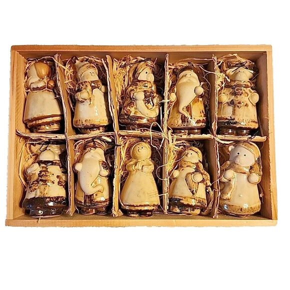 10 Ornaments Kirkland Potters Garden St Nicholas Holiday Edition Ceramic in Box - Picture 1 of 11